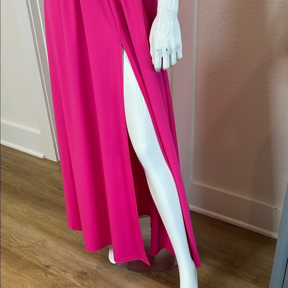 Ever Pretty Fuchsia Deep V-Neck Maxi Dress size S - Picture 4 of 8